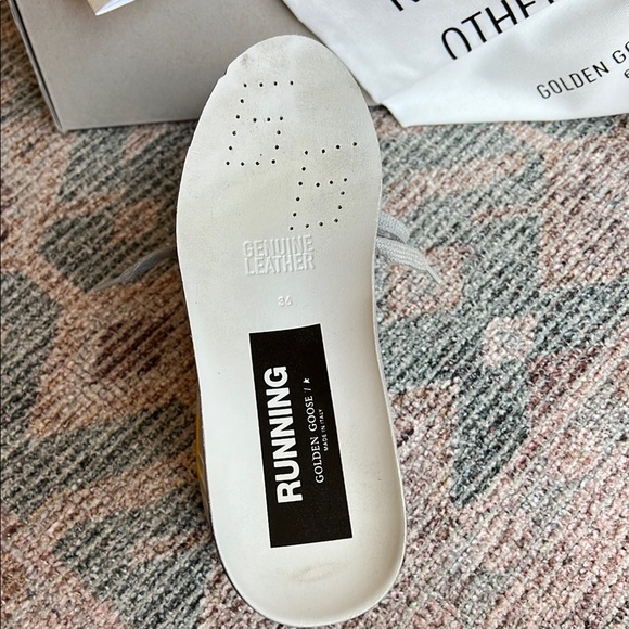 Golden Goose Black and Silver Running Sole Sneakers - Picture 4 of 16